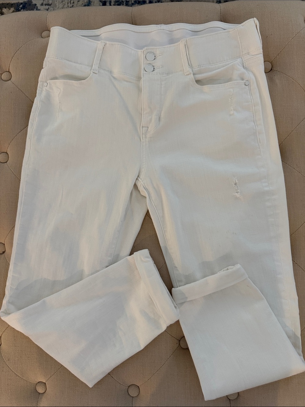 Apt 9 Tummy Control Jeans - 12 - Ankle - White